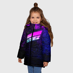 Куртка зимняя для девочки ATEEZ neon, цвет: 3D-черный — фото 2