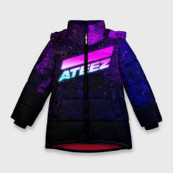 Куртка зимняя для девочки ATEEZ neon, цвет: 3D-красный