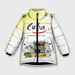 Куртка зимняя для девочки Куба, цвет: 3D-черный