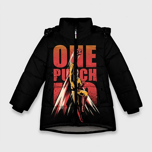 Зимняя куртка для девочки ONE-PUNCH MAN / 3D-Светло-серый – фото 1