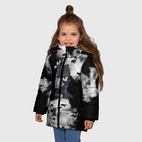 Зимняя куртка для девочки Ворон / 3D-Черный – фото 3