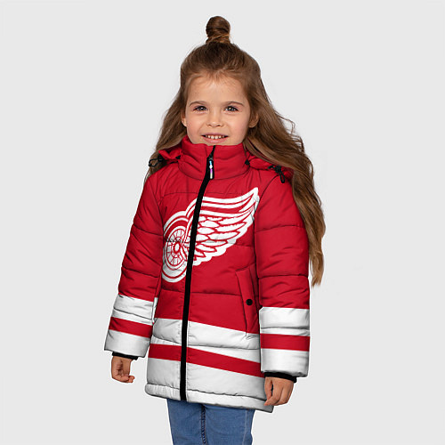 Зимняя куртка для девочки Детройт Ред Уингз / 3D-Черный – фото 3
