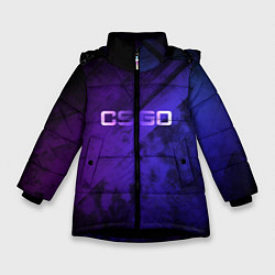 Куртка зимняя для девочки CSGO, цвет: 3D-черный