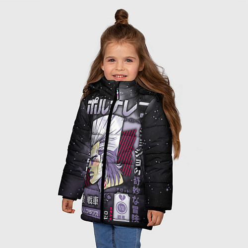 Зимняя куртка для девочки JoJo Bizarre Adventure / 3D-Черный – фото 3