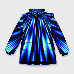 Куртка зимняя для девочки Световые Лучи, цвет: 3D-черный