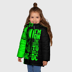 Куртка зимняя для девочки I'm on the highway to hell ACDC, цвет: 3D-черный — фото 2