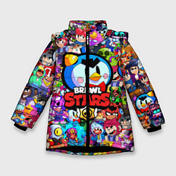 Куртка зимняя для девочки BRAWL STARS: MRP, цвет: 3D-черный