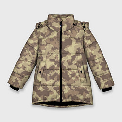Куртка зимняя для девочки Хаки, цвет: 3D-черный