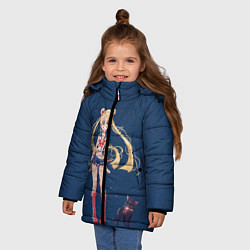 Куртка зимняя для девочки СЕЙЛОР МУН, цвет: 3D-черный — фото 2