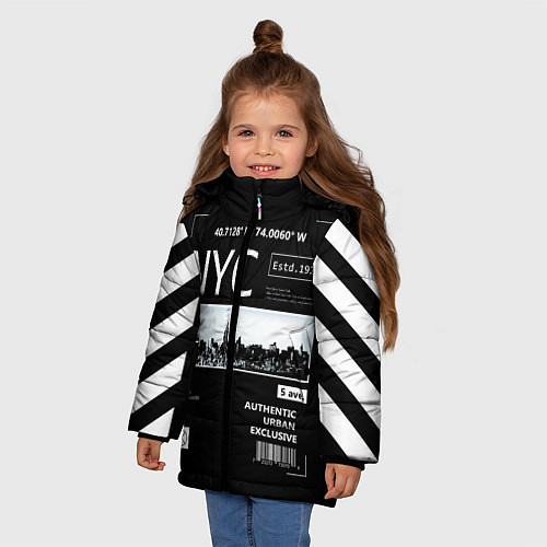 Зимняя куртка для девочки Off-White: NYC / 3D-Красный – фото 3