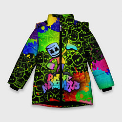 Куртка зимняя для девочки Marshmello Oko, цвет: 3D-черный
