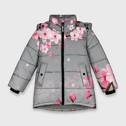 Куртка зимняя для девочки САКУРА, цвет: 3D-светло-серый