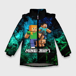 Куртка зимняя для девочки Minecraft Майнкрафт, цвет: 3D-светло-серый