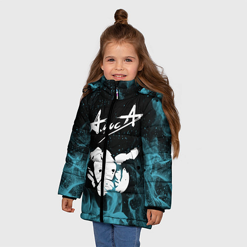 Зимняя куртка для девочки Алиса / 3D-Черный – фото 3