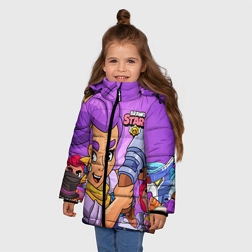 Зимняя куртка для девочки BRAWL STARS SHELLY / 3D-Черный – фото 3