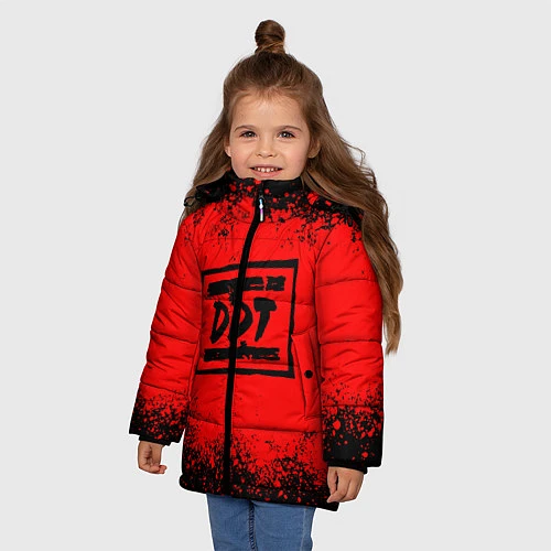 Зимняя куртка для девочки ДДТ Лого / 3D-Черный – фото 3