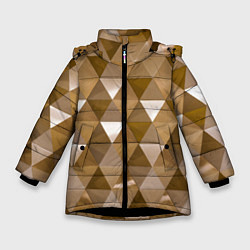 Куртка зимняя для девочки Кристализация, цвет: 3D-черный