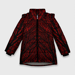 Куртка зимняя для девочки Ветви, цвет: 3D-светло-серый