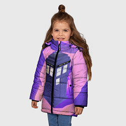 Куртка зимняя для девочки ТАРДИС, цвет: 3D-черный — фото 2