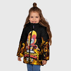 Куртка зимняя для девочки Brawl stars leon max, цвет: 3D-черный — фото 2
