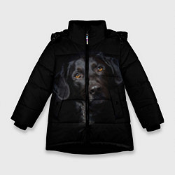 Куртка зимняя для девочки Пес, цвет: 3D-черный