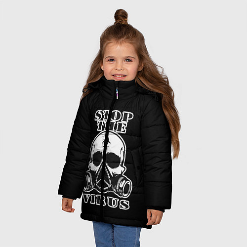 Зимняя куртка для девочки Stop The Virus / 3D-Черный – фото 3