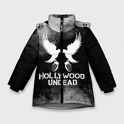 Куртка зимняя для девочки Hollywood Undead, цвет: 3D-светло-серый