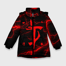 Куртка зимняя для девочки DOOM ETERNAL, цвет: 3D-черный