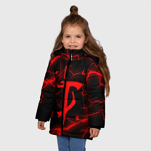 Зимняя куртка для девочки DOOM ETERNAL / 3D-Черный – фото 3