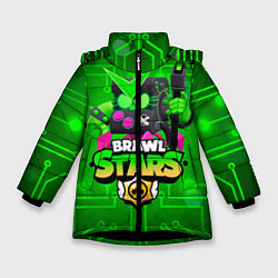 Куртка зимняя для девочки Brawl Stars Virus 8-Bit, цвет: 3D-черный