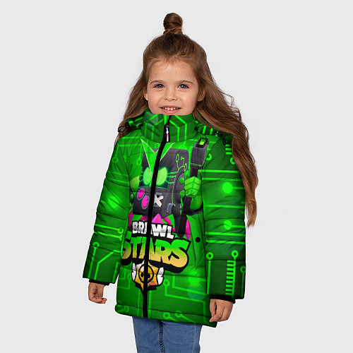 Зимняя куртка для девочки Brawl Stars Virus 8-Bit / 3D-Черный – фото 3