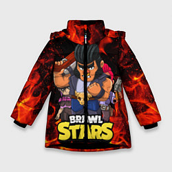 Куртка зимняя для девочки BRAWL STARS BULL, цвет: 3D-черный