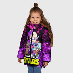 Куртка зимняя для девочки BRAWL STARS EMZ, цвет: 3D-светло-серый — фото 2