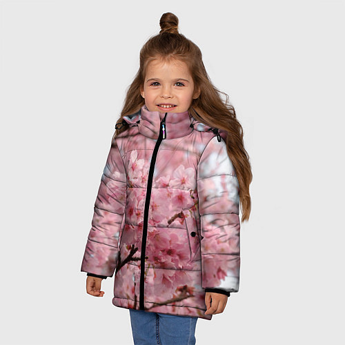 Зимняя куртка для девочки САКУРА / 3D-Черный – фото 3