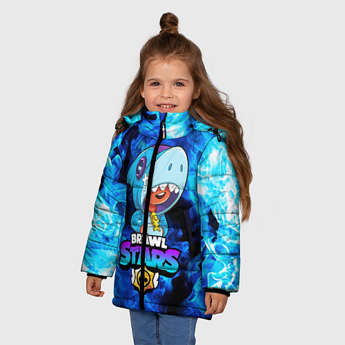 Зимняя куртка для девочки BRAWL STARS LEON SHARK / 3D-Черный – фото 3