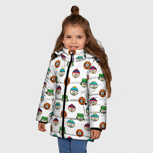 Зимняя куртка для девочки Южный парк / 3D-Черный – фото 3