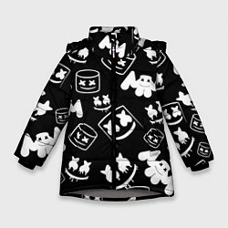 Куртка зимняя для девочки Marshmello ЧБ, цвет: 3D-светло-серый