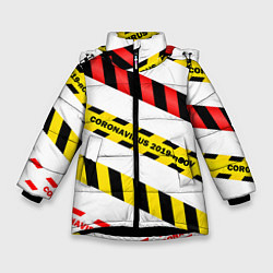 Куртка зимняя для девочки 2019-nCoV Коронавирус, цвет: 3D-черный