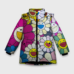 Зимняя куртка для девочки Цветы Ромашки