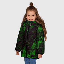 Куртка зимняя для девочки GREEN STRIPES, цвет: 3D-черный — фото 2