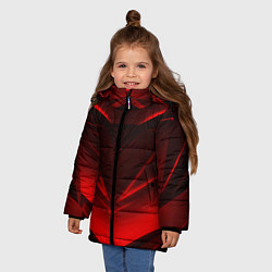 Куртка зимняя для девочки GEOMETRY STRIPES, цвет: 3D-черный — фото 2