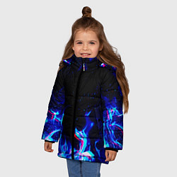 Куртка зимняя для девочки СИНИЙ ОГОНЬ ГЛИТЧ, цвет: 3D-черный — фото 2