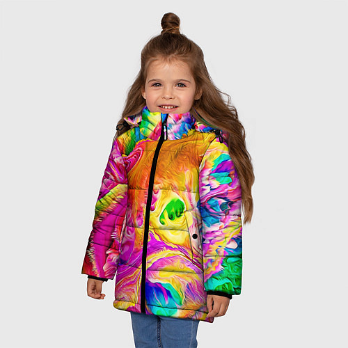 Зимняя куртка для девочки TIE DYE / 3D-Черный – фото 3