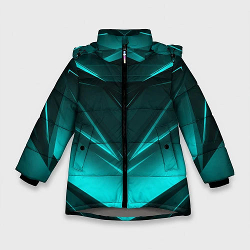 Зимняя куртка для девочки NEON GEOMETRY STRIPES / 3D-Светло-серый – фото 1