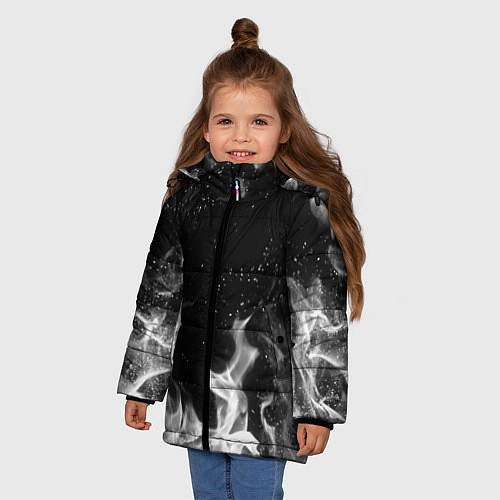 Зимняя куртка для девочки БЕЛЫЙ ОГОНЬ / 3D-Черный – фото 3