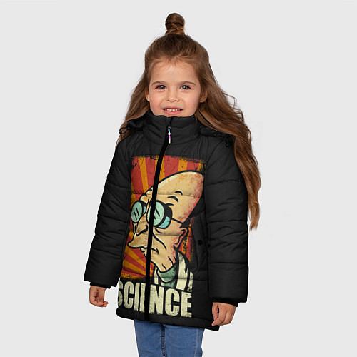 Зимняя куртка для девочки Futurama Science / 3D-Черный – фото 3
