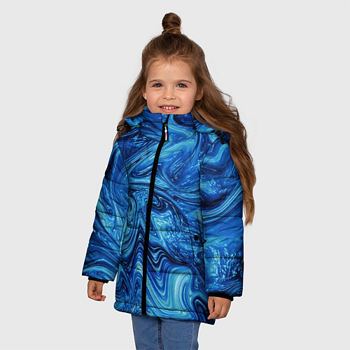Зимняя куртка для девочки Водоворот / 3D-Черный – фото 3