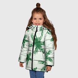 Куртка зимняя для девочки Пальмовый рай, цвет: 3D-черный — фото 2