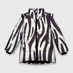 Куртка зимняя для девочки Я зебра, цвет: 3D-черный