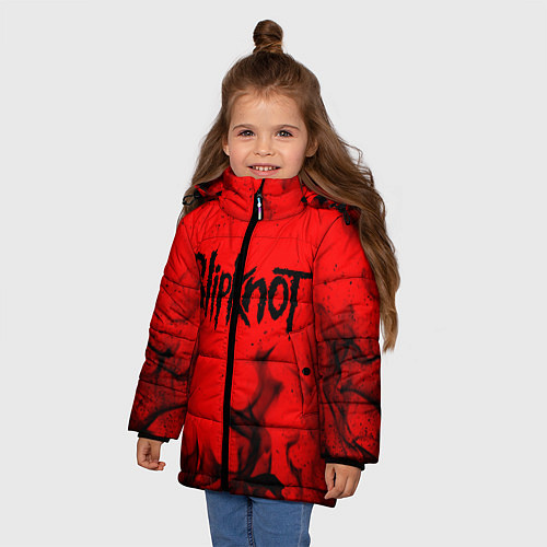Зимняя куртка для девочки SLIPKNOT / 3D-Черный – фото 3